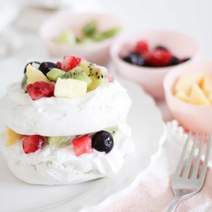 Vegan Pavlova with Coconut Whip and Fresh Berries