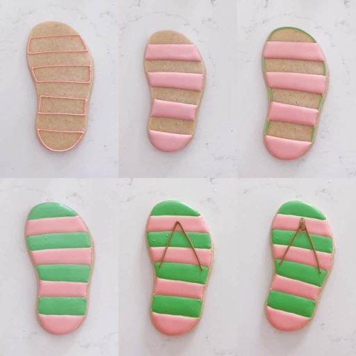 flip flop cookie step by step